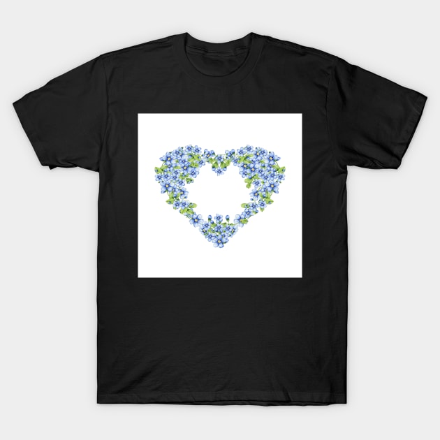 Forget me not heart T-Shirt by bettyretro